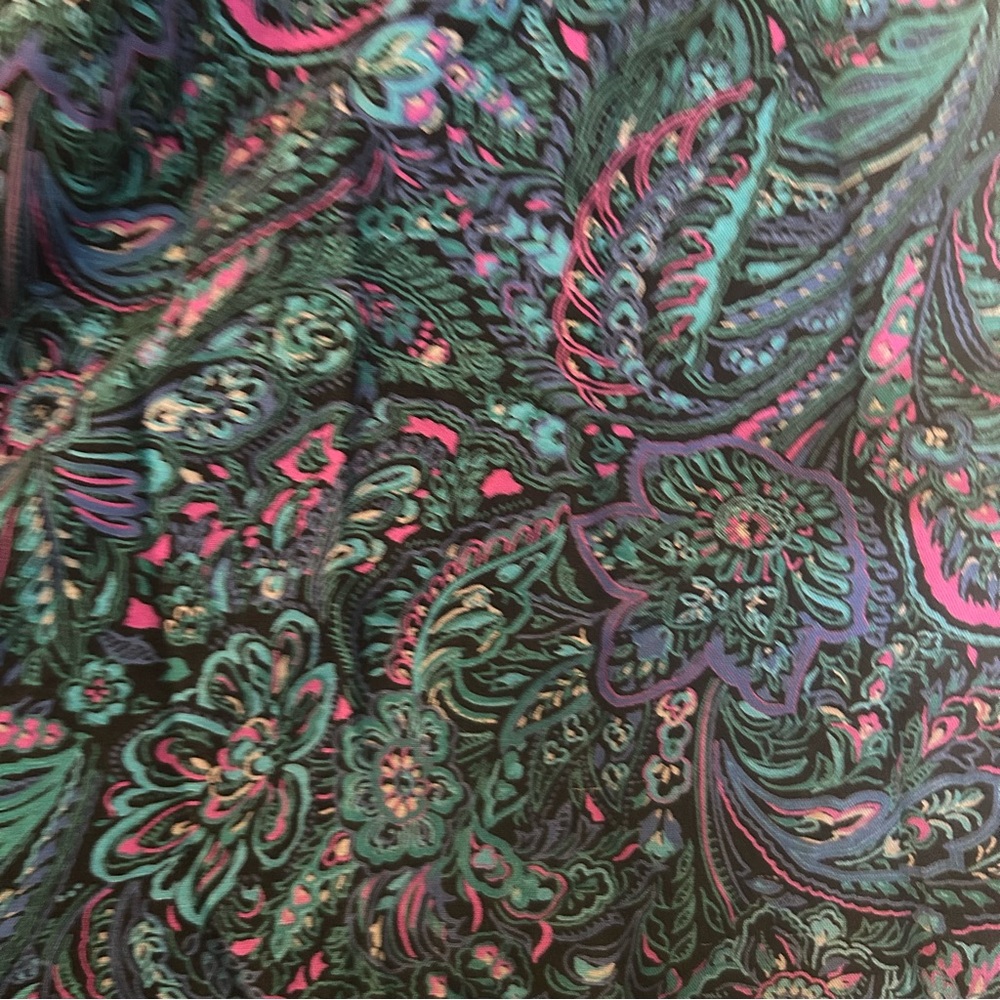 Victoria secret vintage gold label paisley flor print robe black pink blue teal - Picture 8 of 10